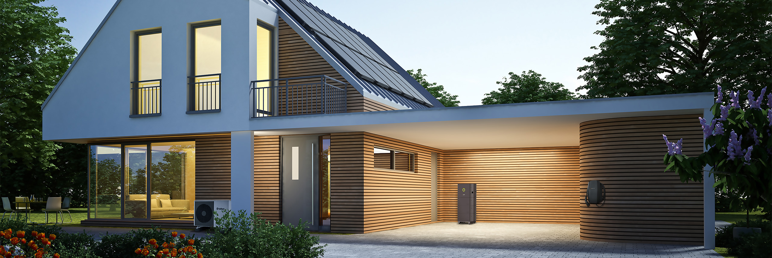 Einfamilienhaus mit Photovoltaik Komplettanlage