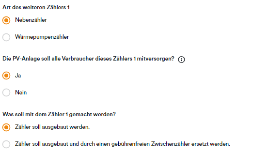 EKD Kundenportal Angabe Nebenzähler