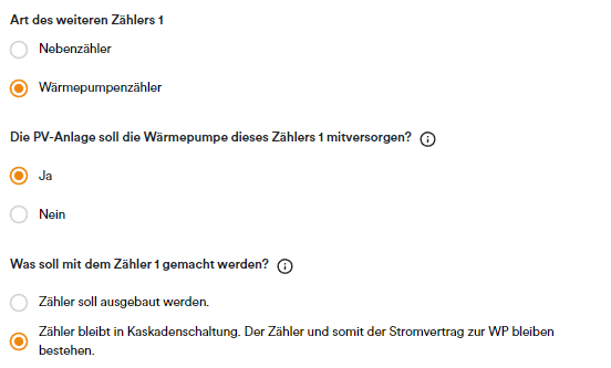 EKD Kundenportal Angabe Wärmepumpenzähler