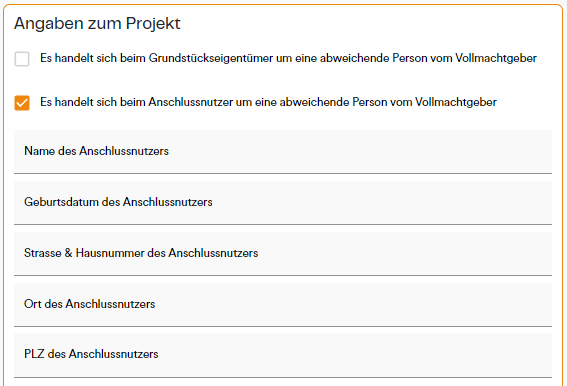 EKD Kundenportal Angaben Anschlussnutzer
