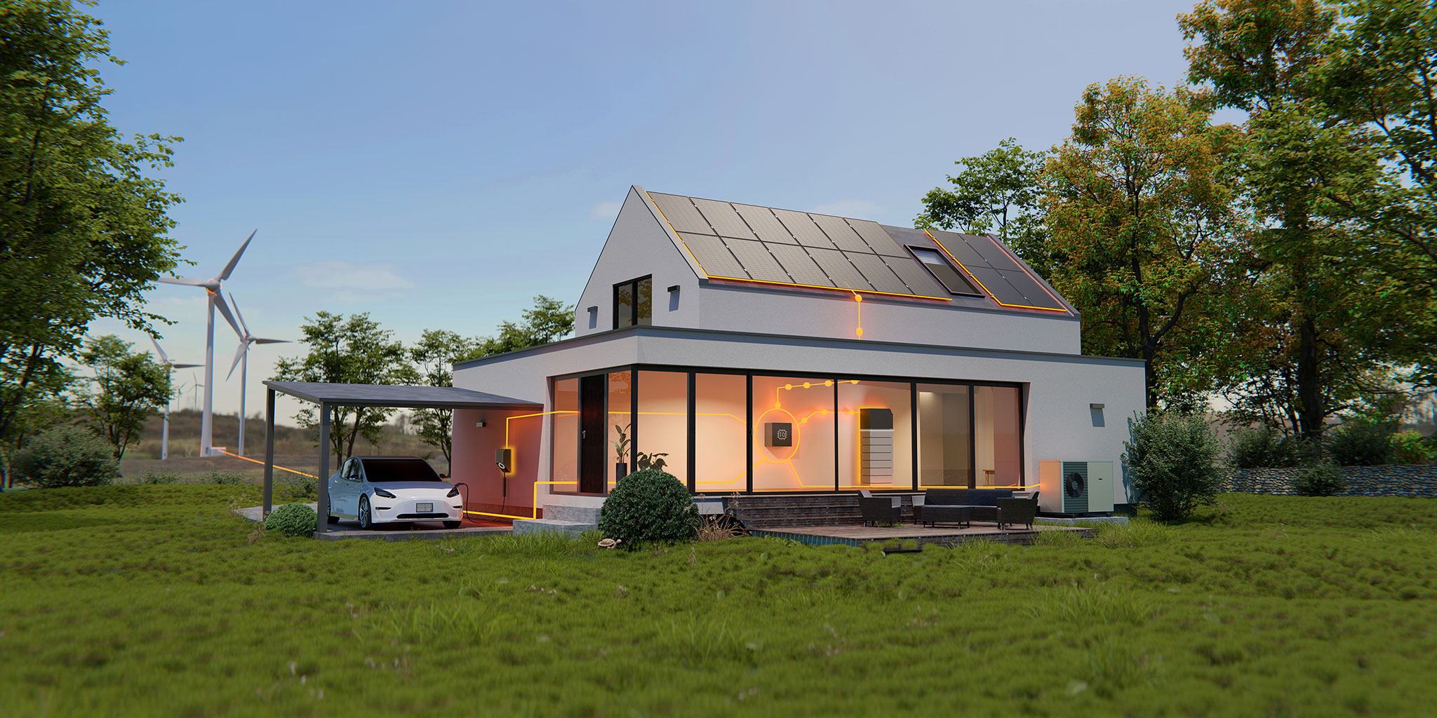 Haus mit Energiemanagement-System Ampere.IQ als Herzstück