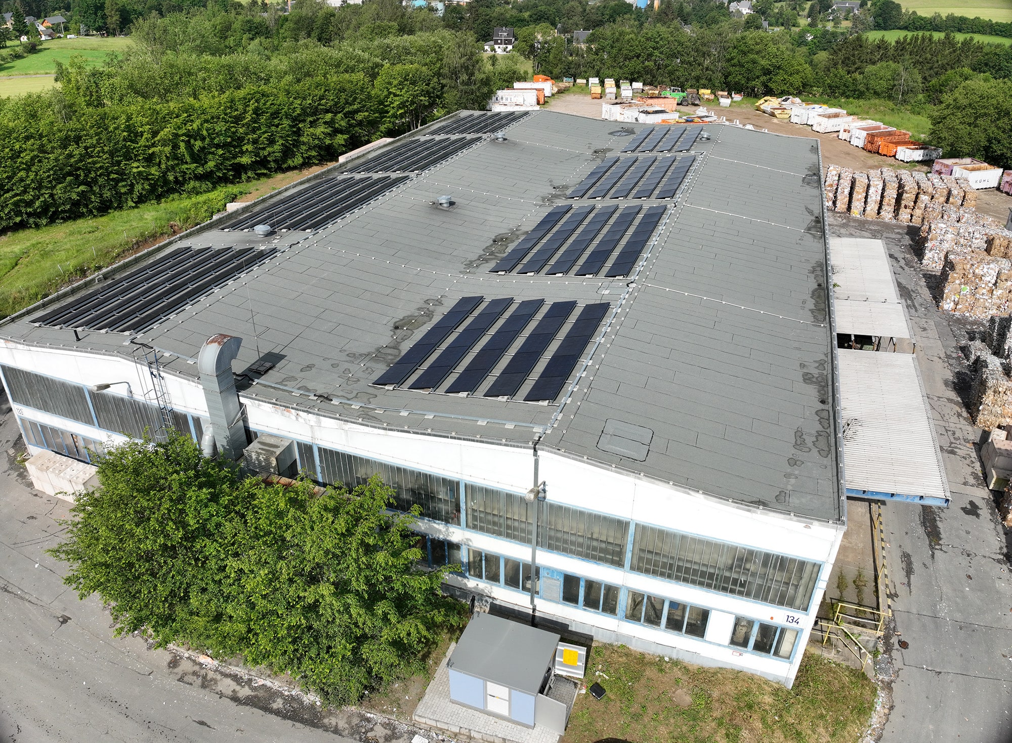 Solar-Großanlage bei der Kreislaufwirtschaft Kühl in Annaberg-Buchholz