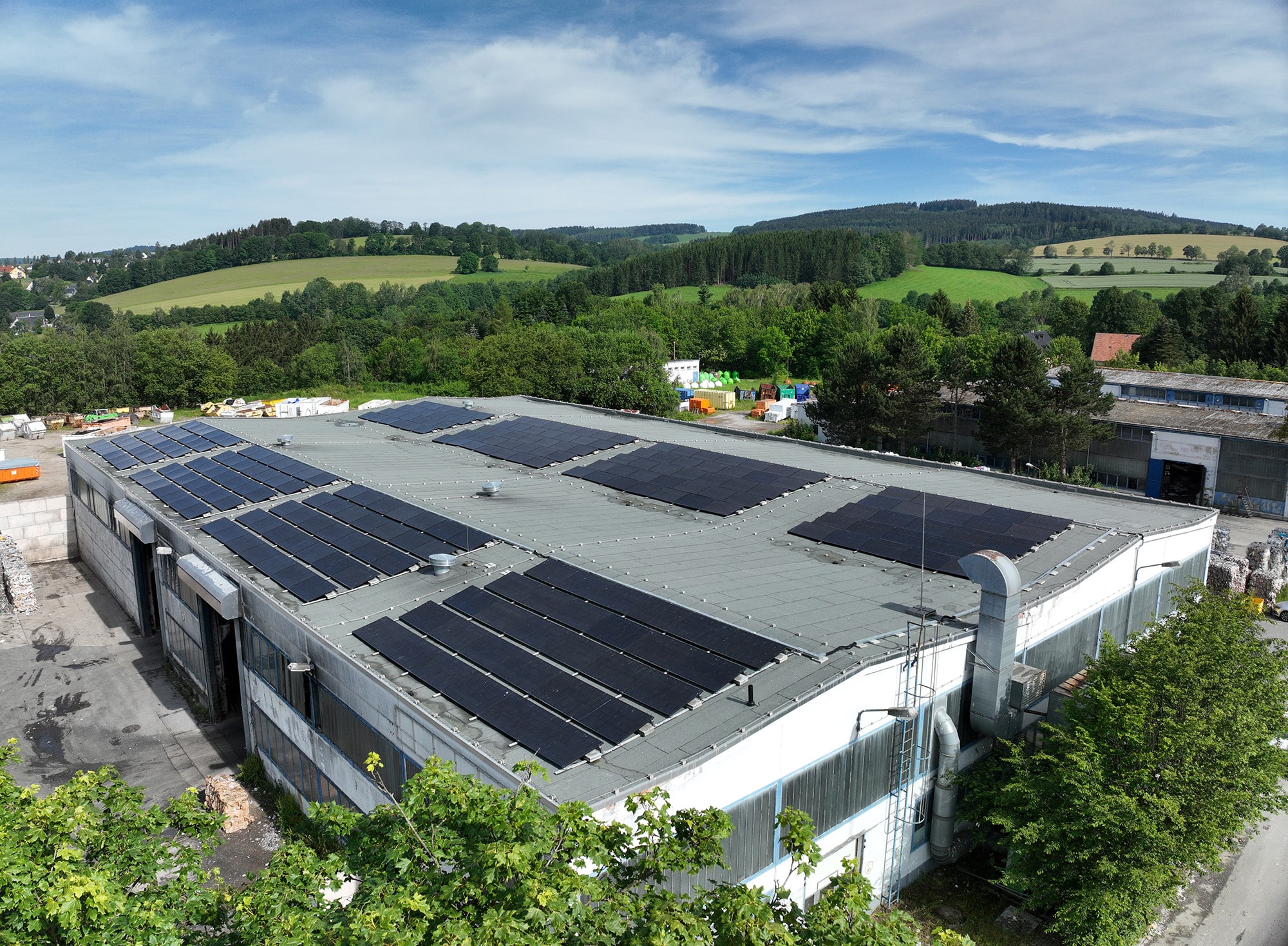 Solar-Großanlage bei der Kreislaufwirtschaft Kühl in Annaberg-Buchholz